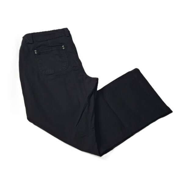 Womens Bandolinoblu Mid Rise Flared Black Cotton Jeans Size 12 Pocket Rivets - Picture 5 of 14